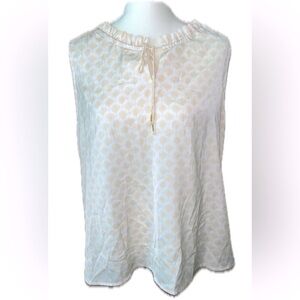 NWT LC Lauren Conrad Women’s sleeveless top, swept ashore ruffle neckline shell